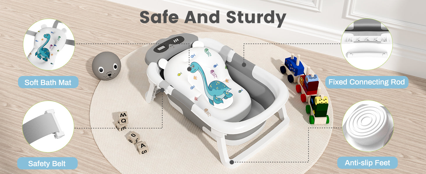 Dinosaur Baby Bathtub detail guide