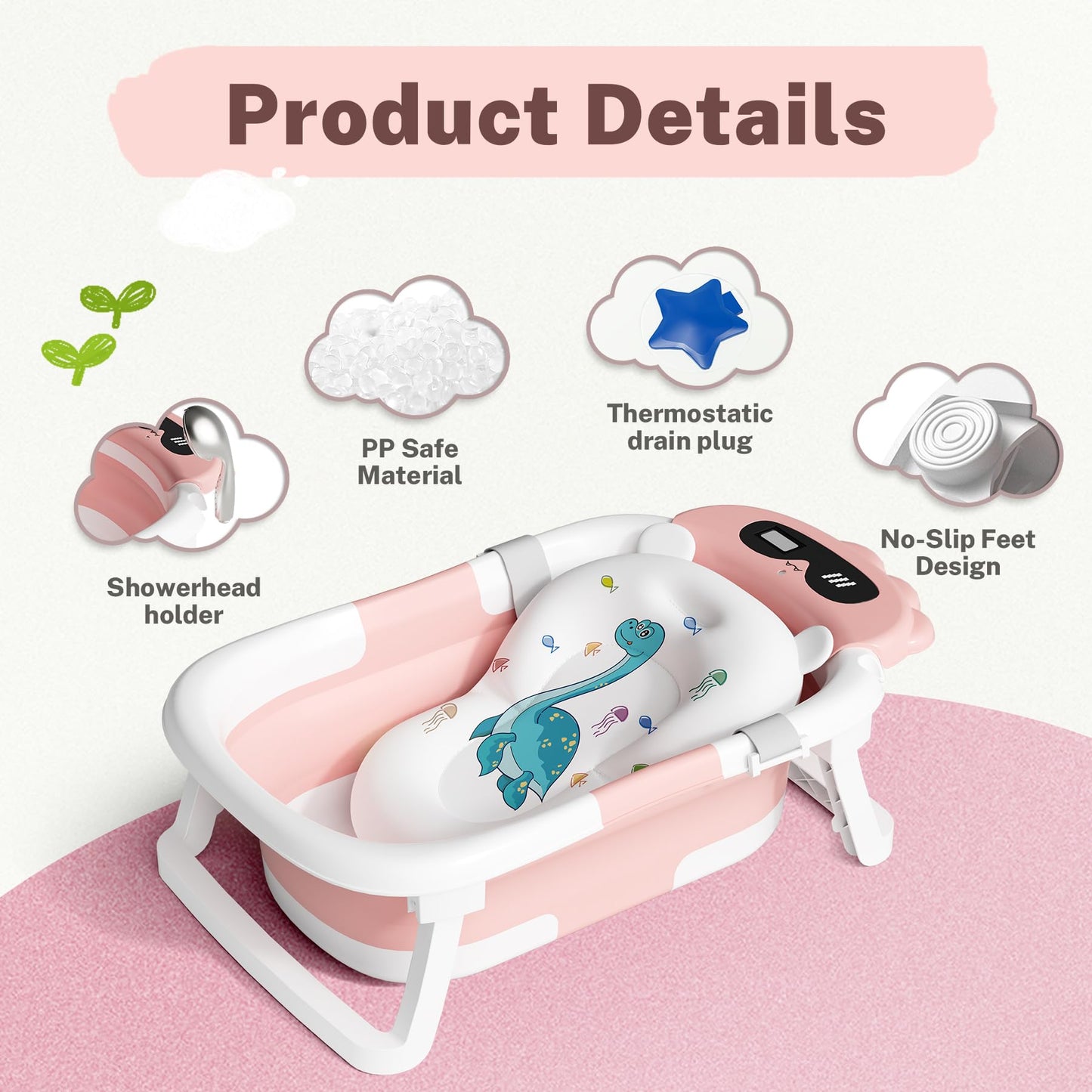 Dinosaur Baby Bathtub pink product image