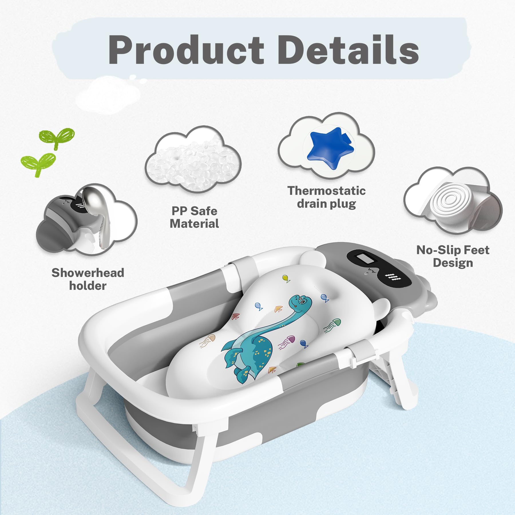 Dinosaur Baby Bathtub grey product image