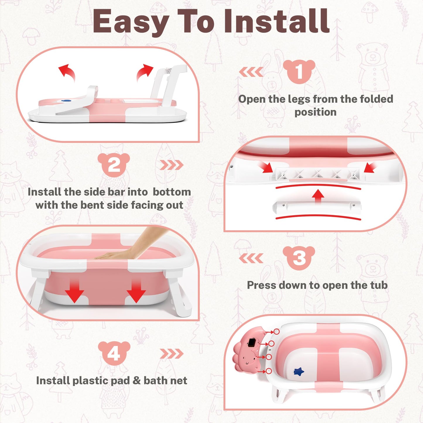 Dinosaur Baby Bathtub pink product image